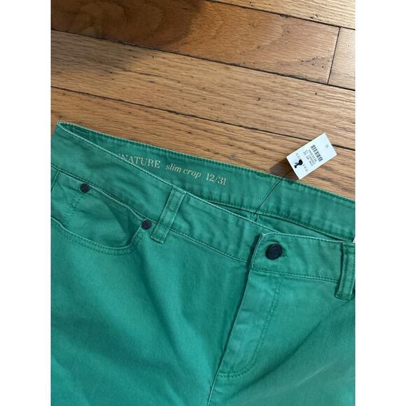 NEW Womens Size 12 Green Talbots Slim Crop Pants - Picture 5 of 7